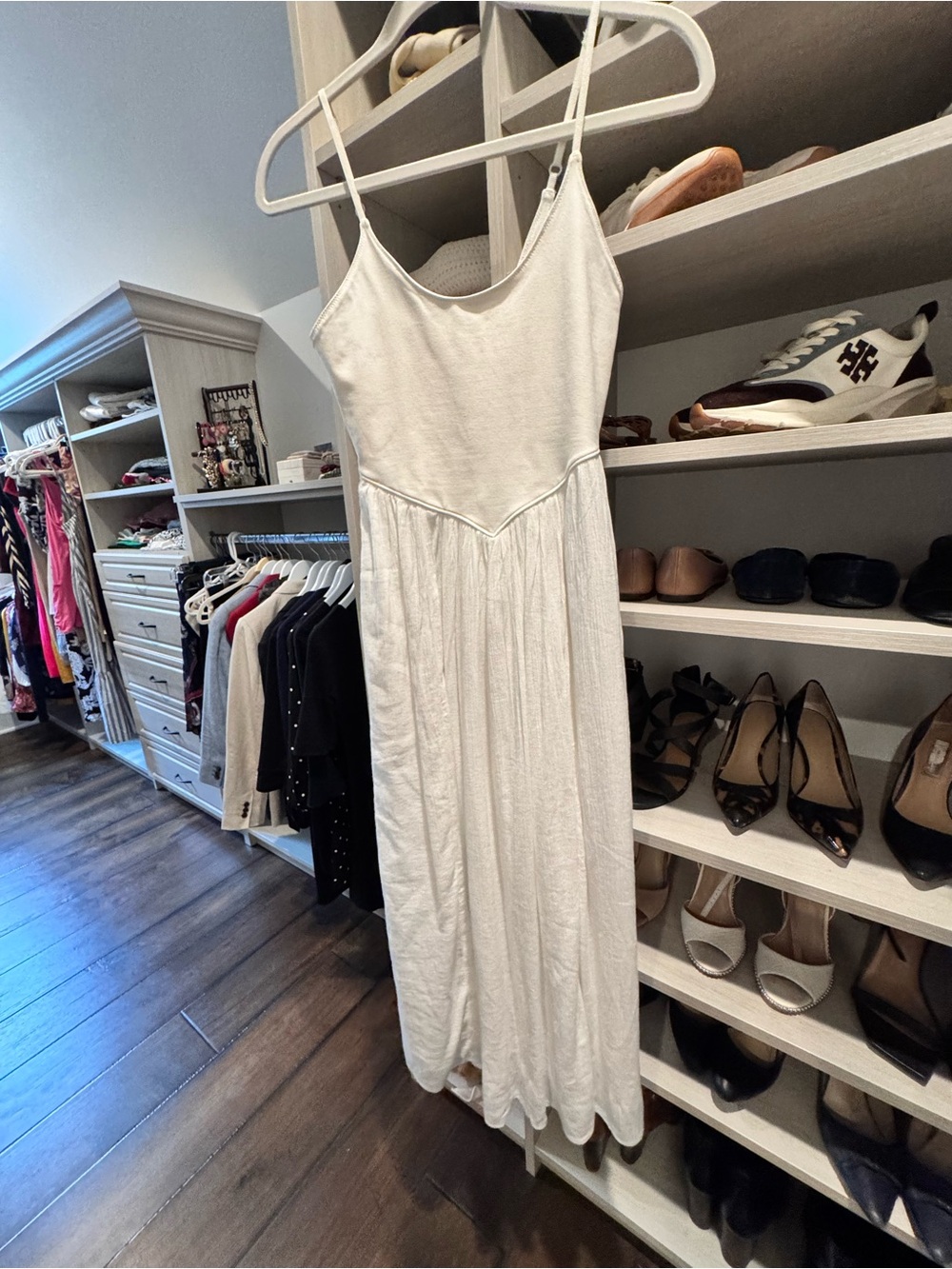Aerie White Spaghetti Strap Maxi Dress